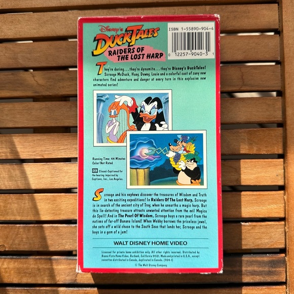 Disney Duck Tales VHS Tape Raiders Of The Lost Harp Scrooge McDuck Vintage - Picture 2 of 2